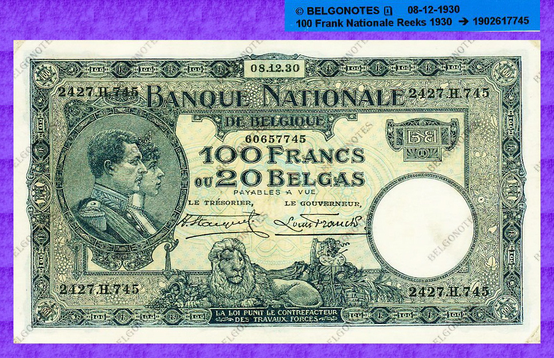 100 Francs Nationale reeks*08-12-1930*PR!!*Lot 1902617745