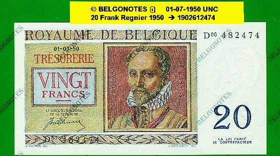 20 Francs Type Regnier **UNC**1950** Lot 1902612474
