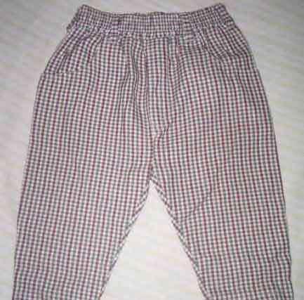 Pantalon in ruitjes-motief stof maatje 80