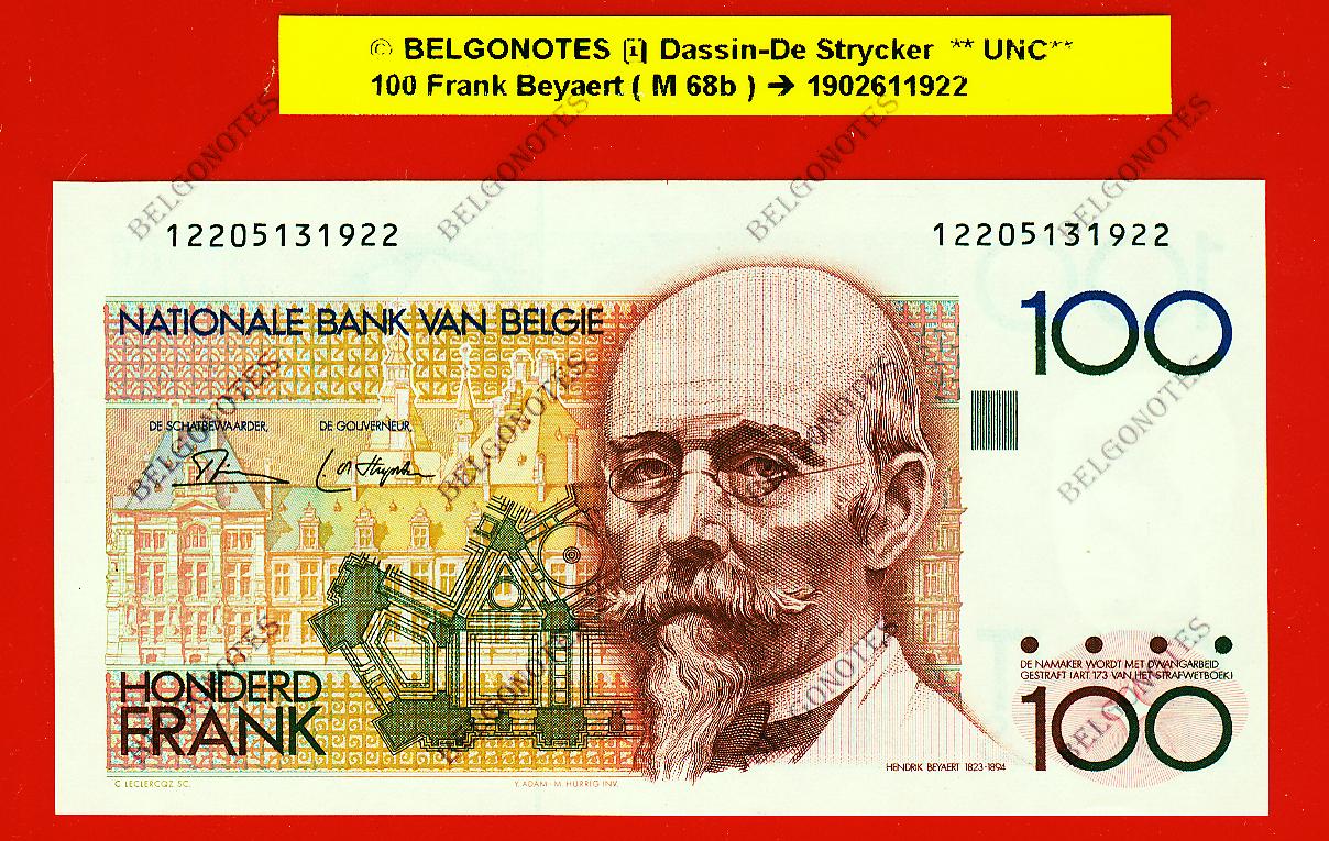 100 Frank Type Beyaert **UNC** Dassin-De Strycker * Lot 1902611922