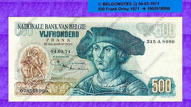 GERESERVEERD !!!!!500 Francs Type Orley 04-03-1971*Lot 1902618990
