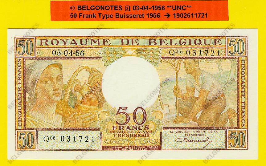 50 Francs type Buisseret 1956**UNC**Lot 1902611721