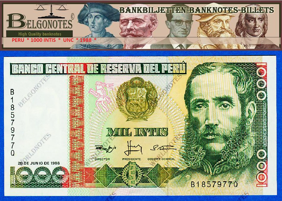 **UNC** Peru  1988* 1000 Intis