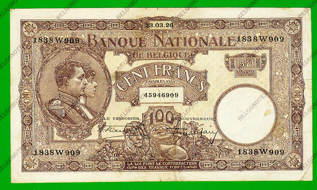 100 Francs Type Nationale reeks Mauve 1926* Lot 1902616909