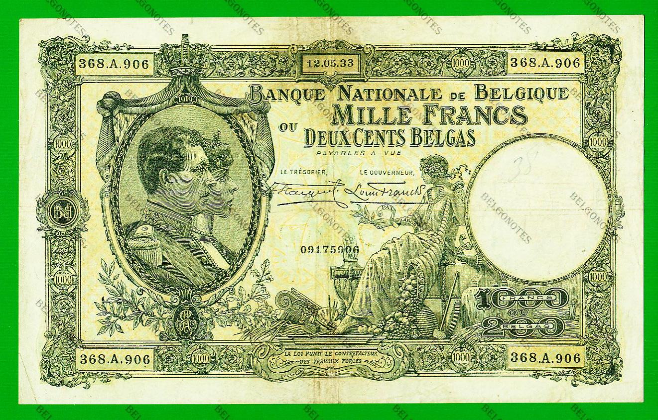 1000 Francs Type Nationale reeks 1933* Lot 1902615906