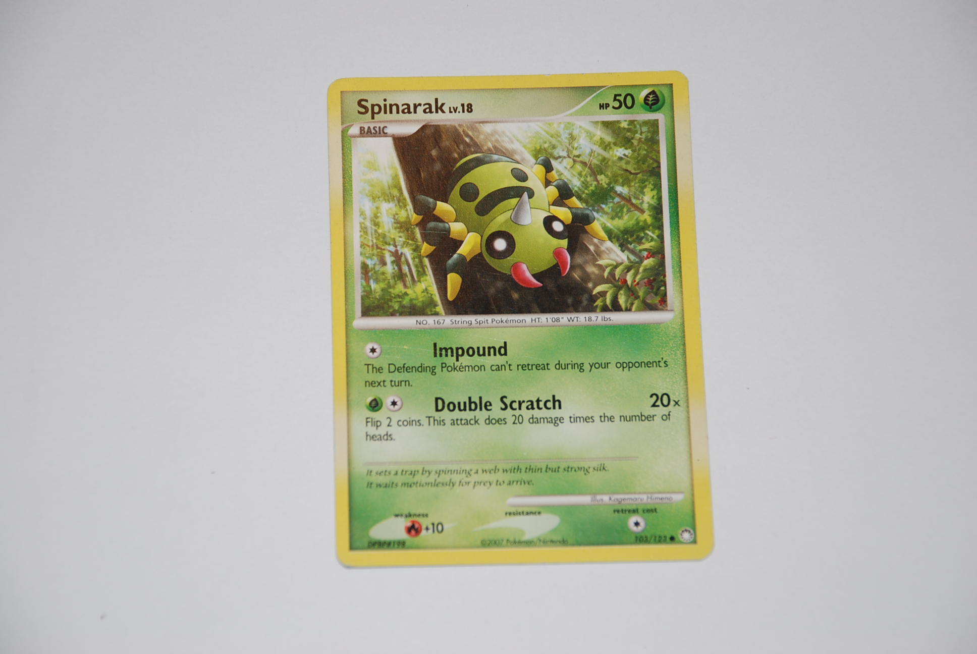 pokemon kaart spinarak lv18