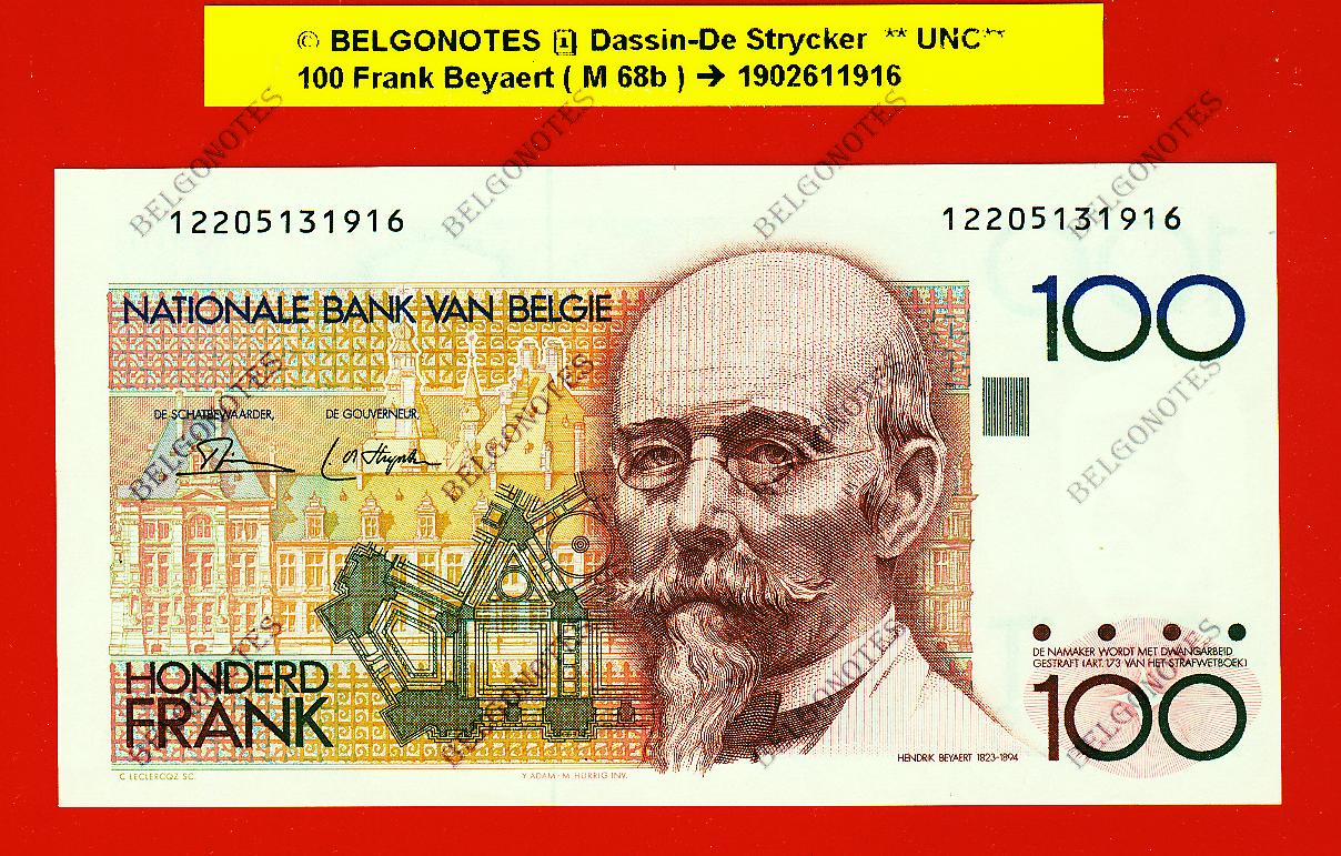 100 Frank Type Beyaert **UNC** Dassin-De Strycker * Lot 1902611916