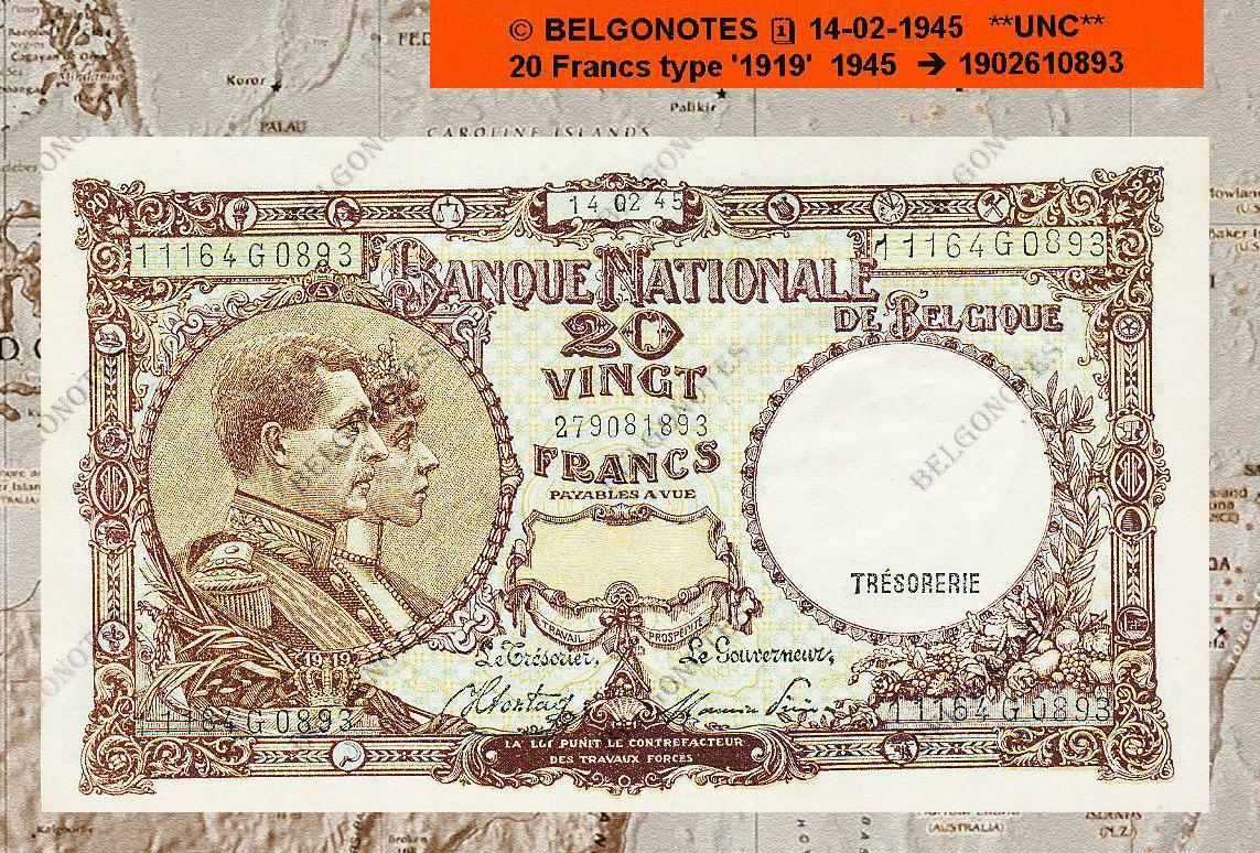 20 Francs Type '1919' **UNC**1945** Lot 1902610893