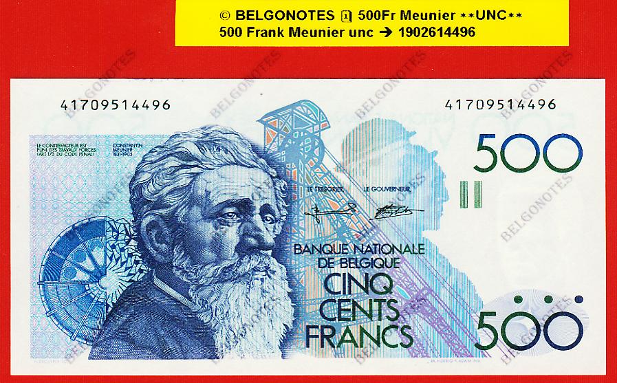 500 Francs Type Meunier **UNC**  Lot 1902614496