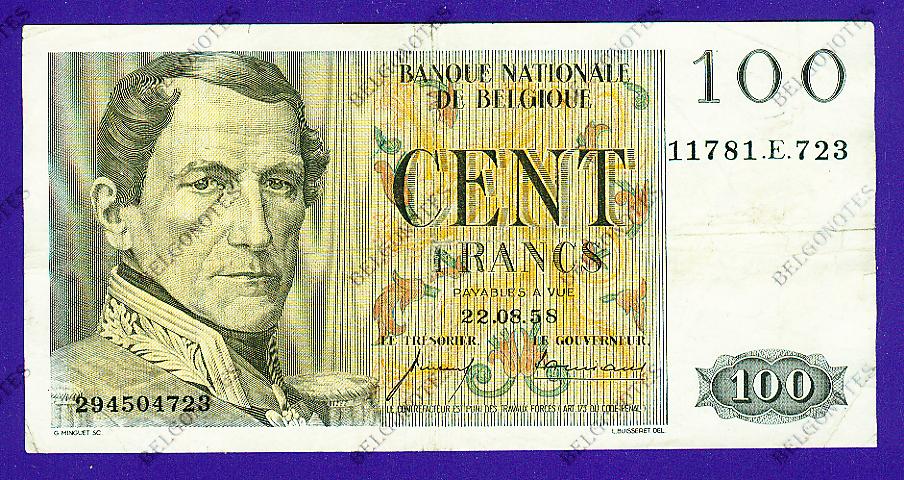 100 Francs Type Eeuwfeest*1958*Lot 1902614723