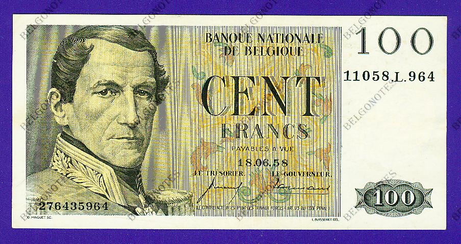 100 Francs Type Eeuwfeest*1958*Lot 1902615964
