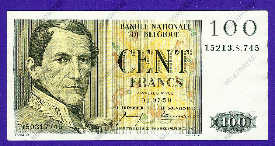 100 Francs Type Eeuwfeest*1959*Lot 1902617745