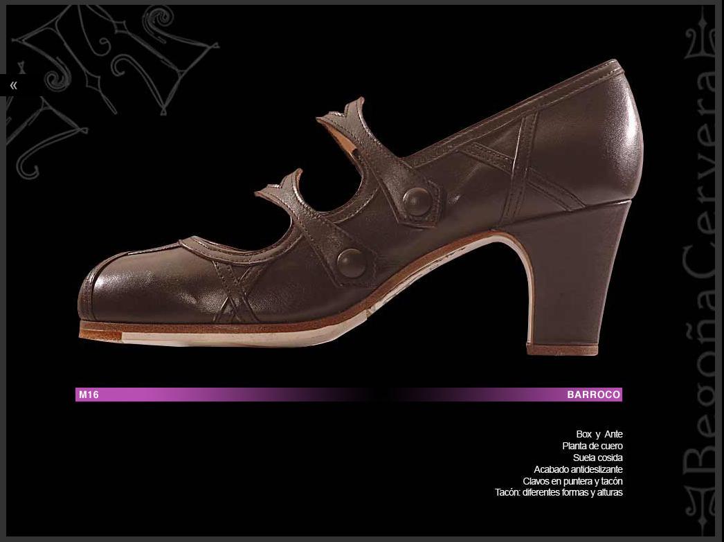 Professionele flamenco dansschoenen Begoña Cervera - Barroco leather garnet size 40