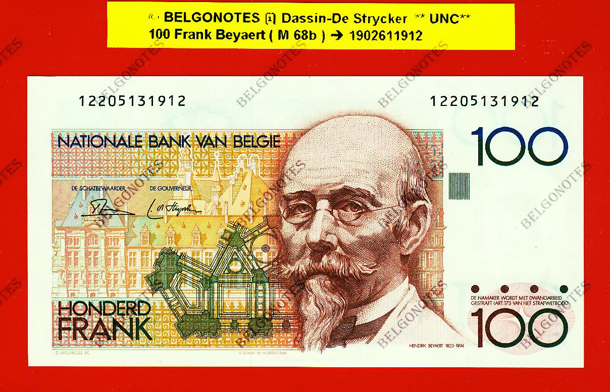 100 Frank Type Beyaert **UNC** Dassin-De Strycker * Lot 1902611912
