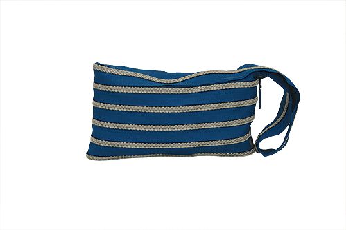 Zipit Clutch Handvat Blauw + Zilver