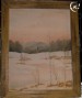 Foto 2 van GROTE AQUAREL WINTERLANDSCHAP GEKADERD