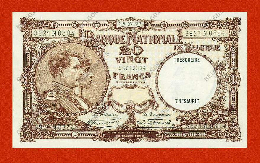 20 Francs Type '1919' **UNC**1927** Lot 1902610304