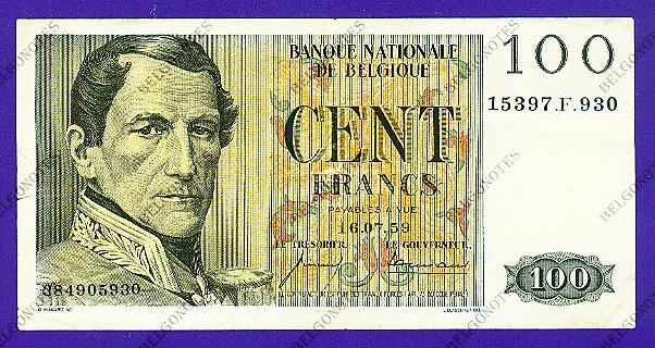 100 Francs Type Eeuwfeest*1959*Lot 1902615930