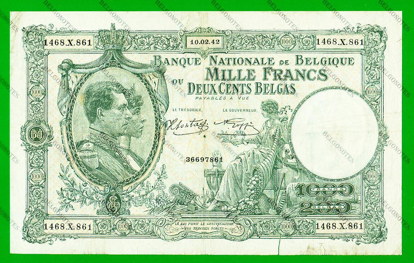 1000 Francs Type Nationale reeks 1942* Lot 1902617861