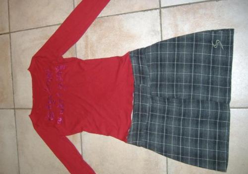 Ensemble rokje SIMMER + rood Tshirtje