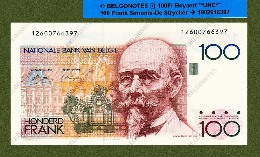 100 Francs Type Beyaert*Simonis-De Strycker**UNC**Lot 1902616397