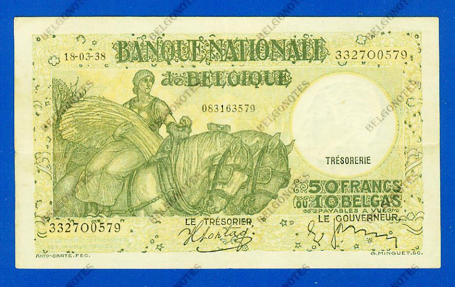 50 Francs Type Anto carte 18-03-1938*.Lot 1902610579